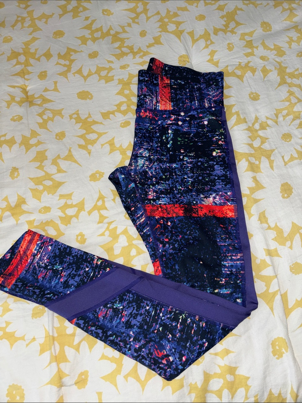 Abstract Galaxy Print Athletic Leggings
